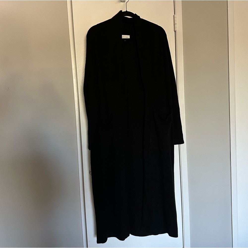 BELLA DAHL Black Knit Sweater Robe / Jacket - Size Small